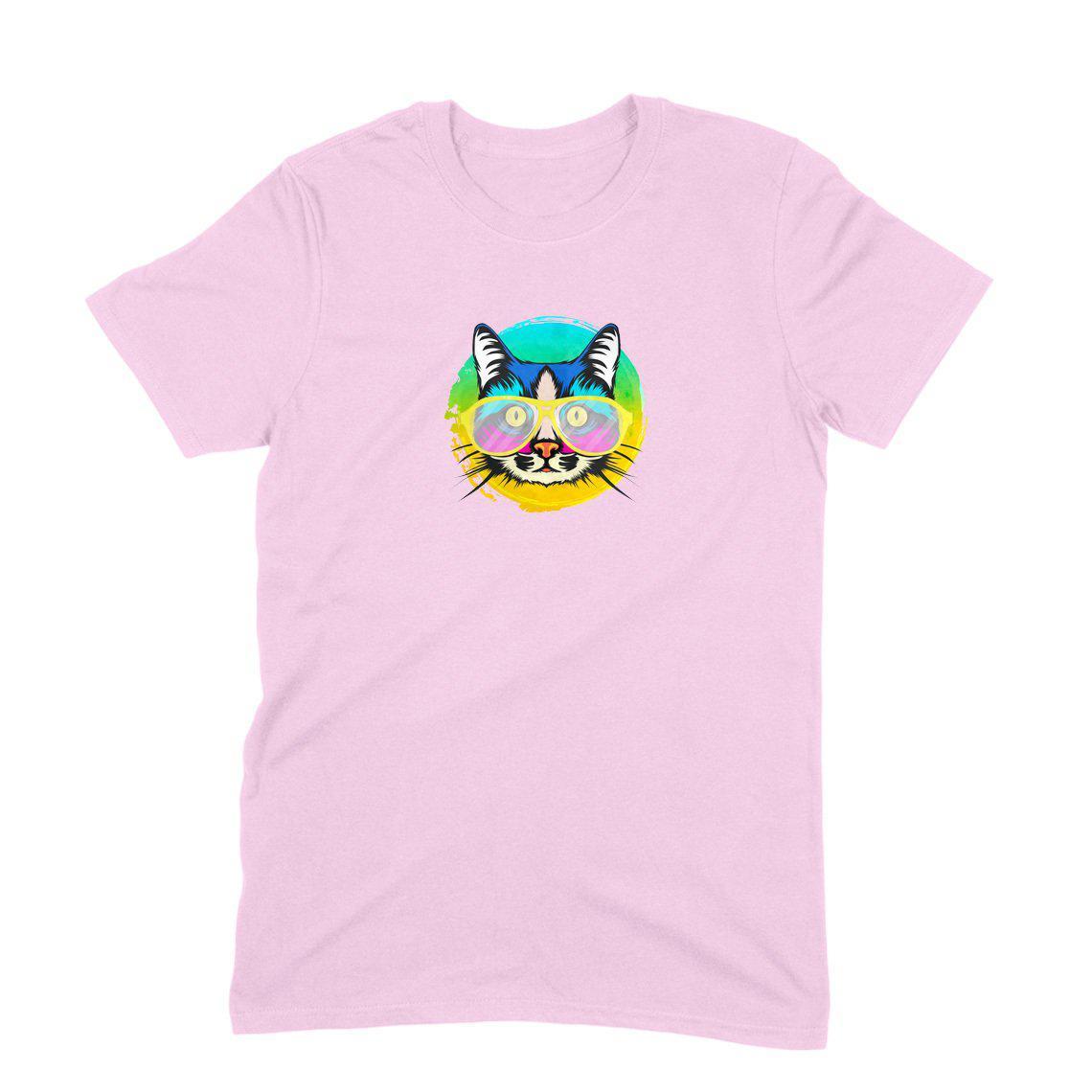 Stepevoli Clothing - Round Neck T-Shirt (Men) - Cat With Glasses (11 Colours)