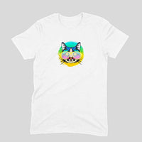 Stepevoli Clothing - Round Neck T-Shirt (Men) - Cat With Glasses (11 Colours)