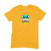 Stepevoli Clothing - Round Neck T-Shirt (Men) - Cat With Glasses (11 Colours)