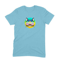 Stepevoli Clothing - Round Neck T-Shirt (Men) - Cat With Glasses (11 Colours)