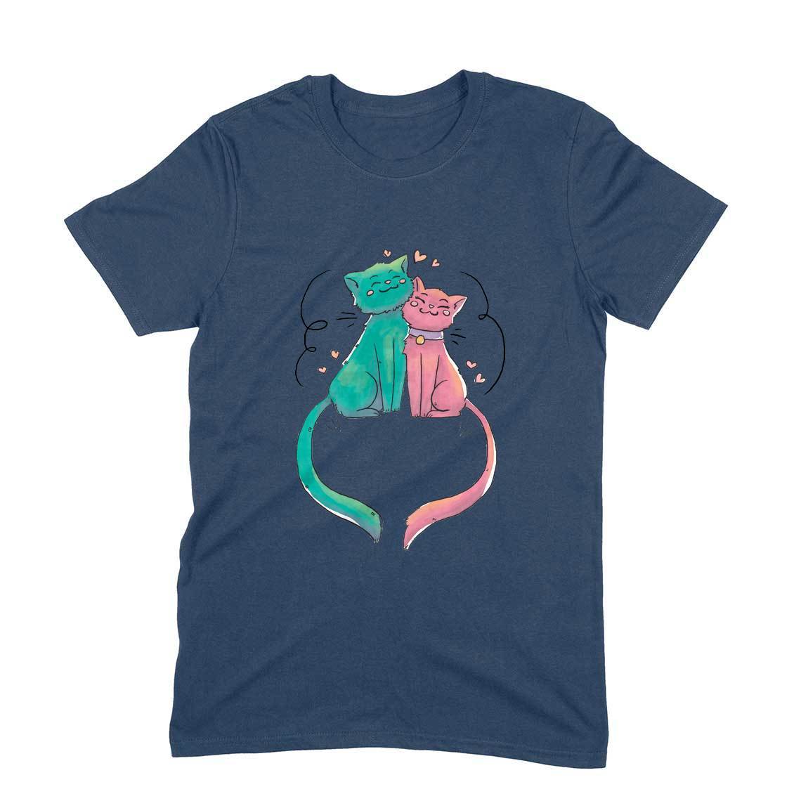 Stepevoli Clothing - Round Neck T-Shirt (Men) - Cats In Love (11 Colours)