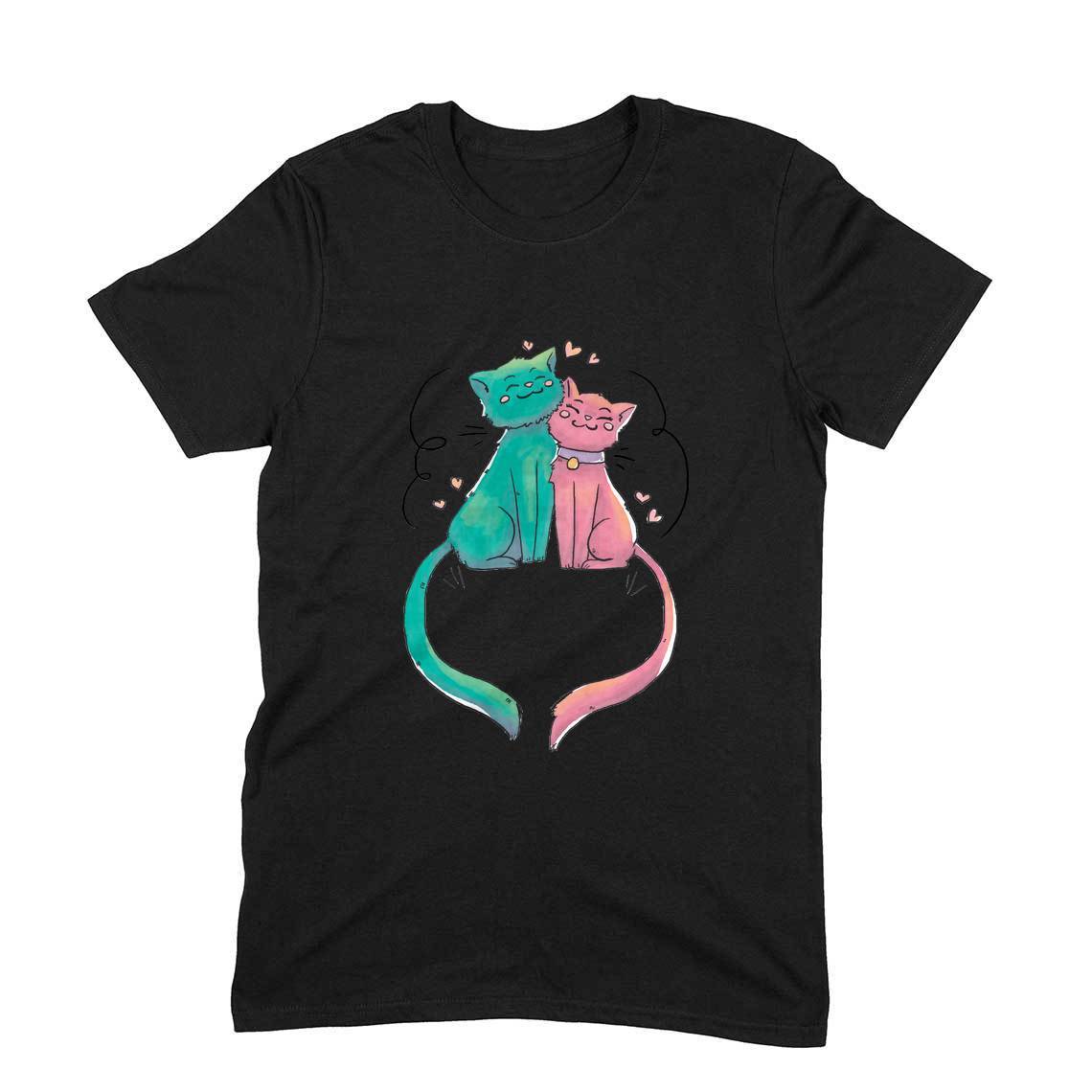 Stepevoli Clothing - Round Neck T-Shirt (Men) - Cats In Love (11 Colours)