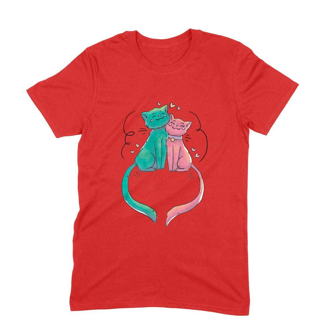 Stepevoli Clothing - Round Neck T-Shirt (Men) - Cats In Love (11 Colours)