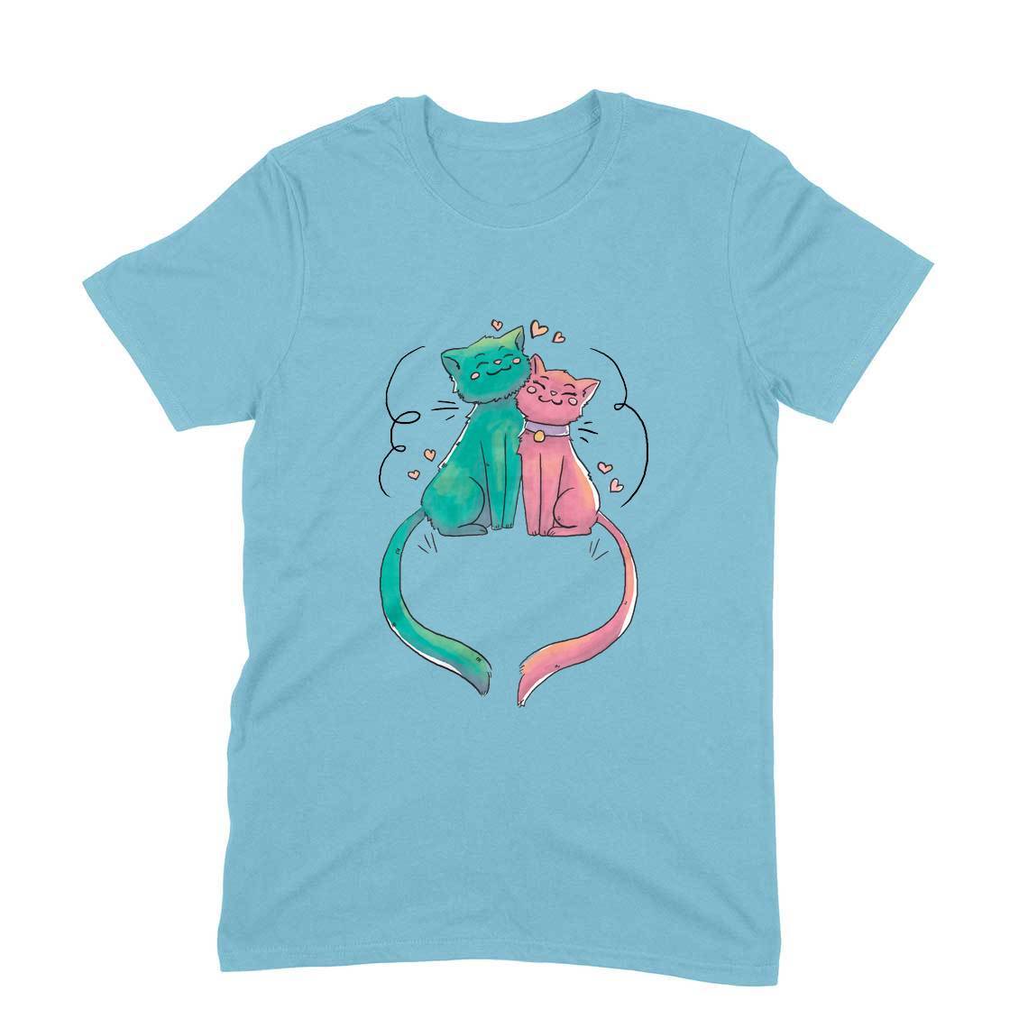 Stepevoli Clothing - Round Neck T-Shirt (Men) - Cats In Love (11 Colours)