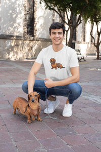 Stepevoli Clothing - Round Neck T-Shirt (Men) - Dash Dash Dachshund (11 Colours)