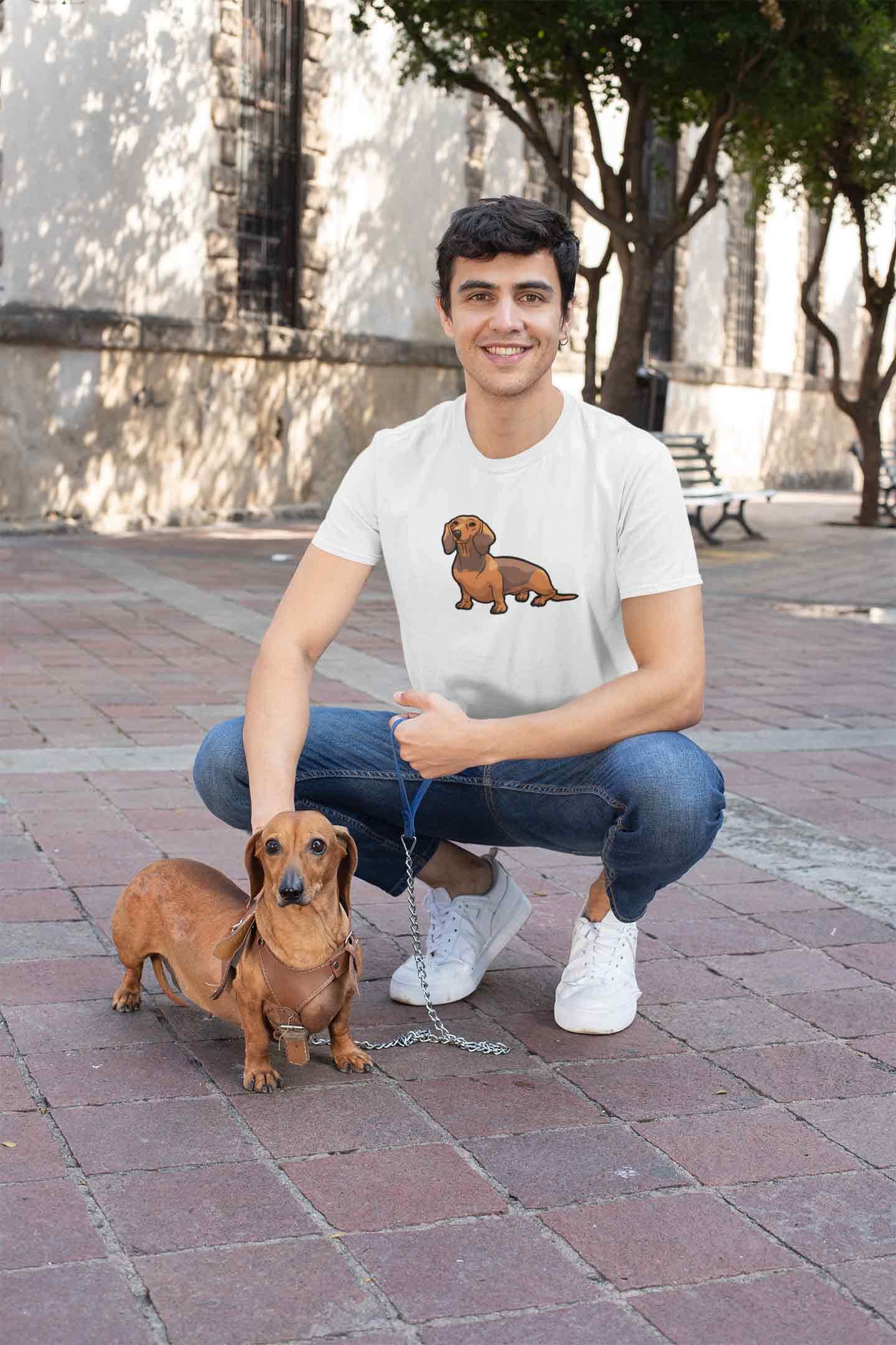 Stepevoli Clothing - Round Neck T-Shirt (Men) - Dash Dash Dachshund (11 Colours)