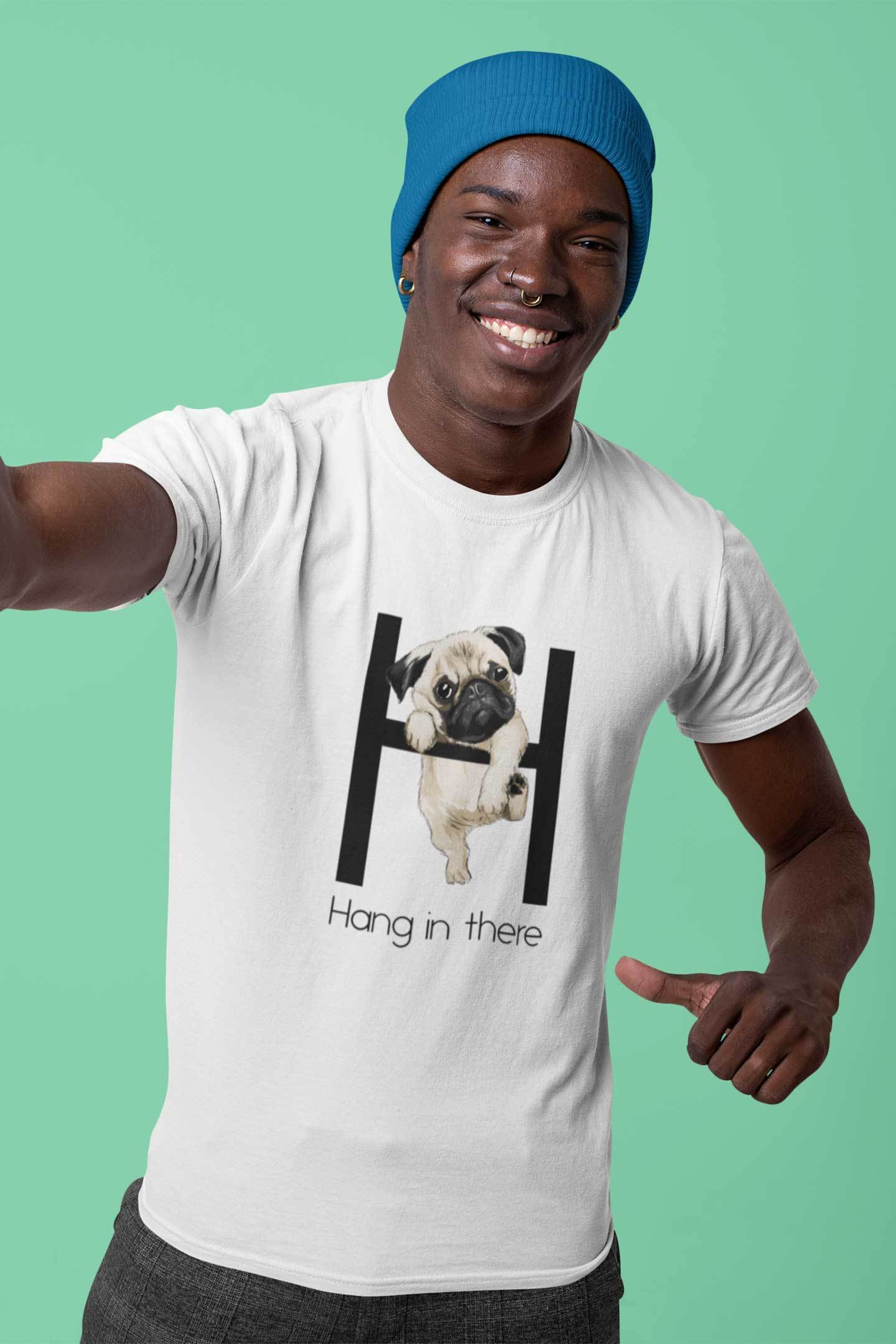 Stepevoli Clothing - Round Neck T-Shirt (Men) - Hang In There Pug (6 Colours)