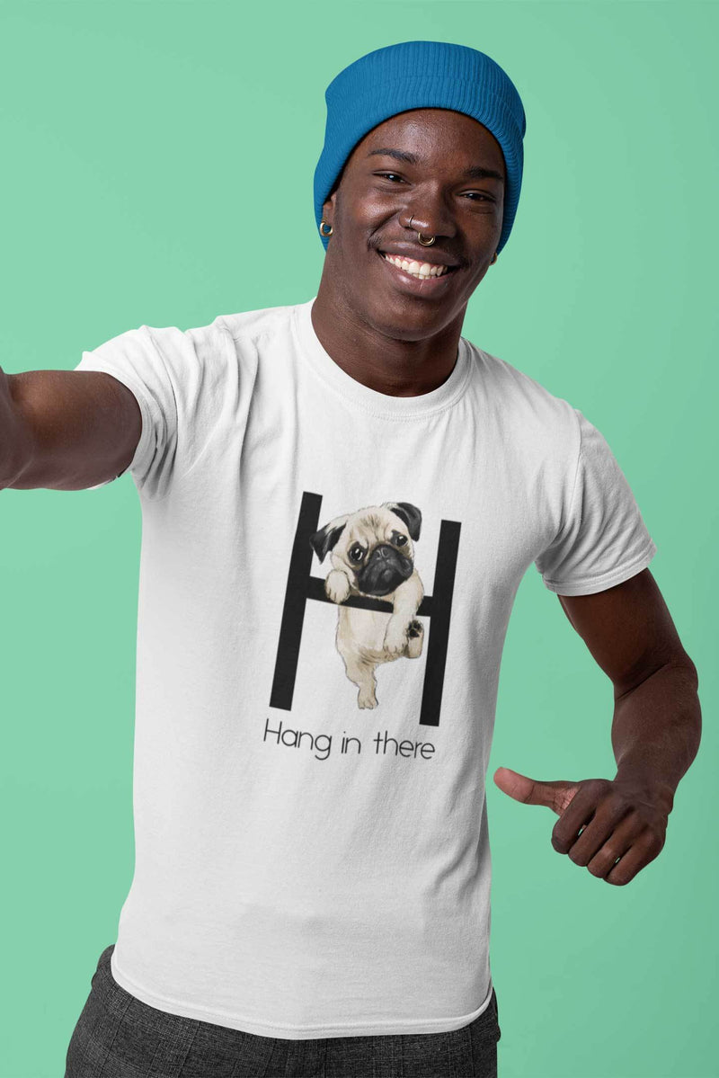 Stepevoli Clothing - Round Neck T-Shirt (Men) - Hang In There Pug (6 Colours)