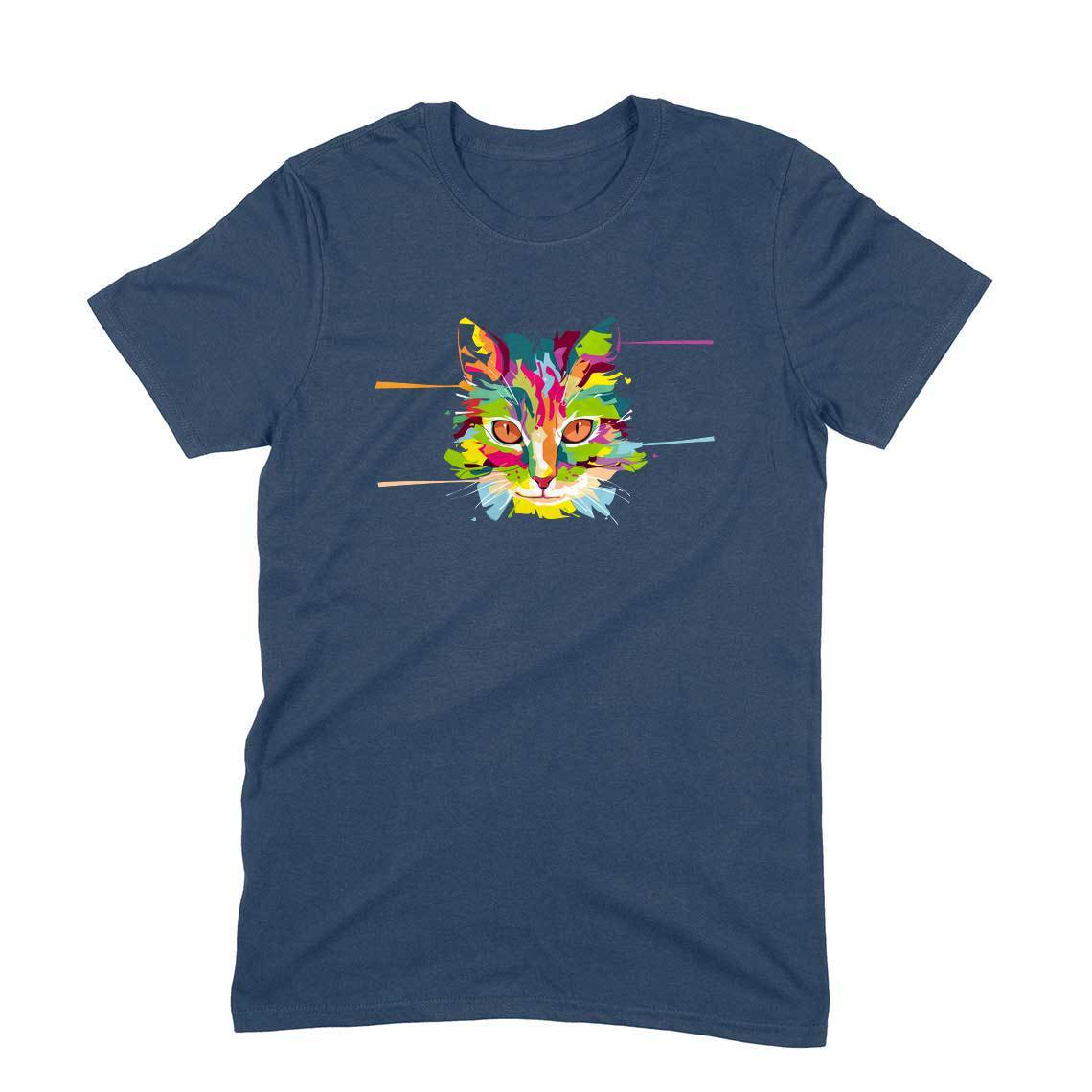Stepevoli Clothing - Round Neck T-Shirt (Men) - Laser Sharp Cat (11 Colours)