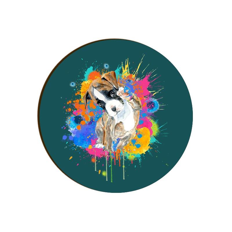 Stepevoli Coasters - Splashes Of Joy Puppy Round Coaster