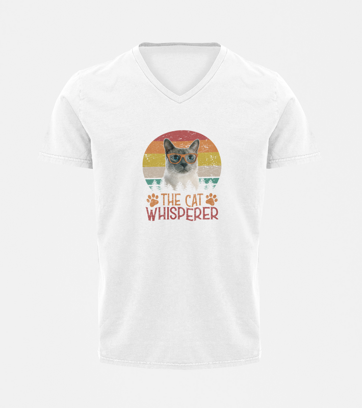 V Neck T-Shirt (Men) - The Cat Whisperer (2 Colours)