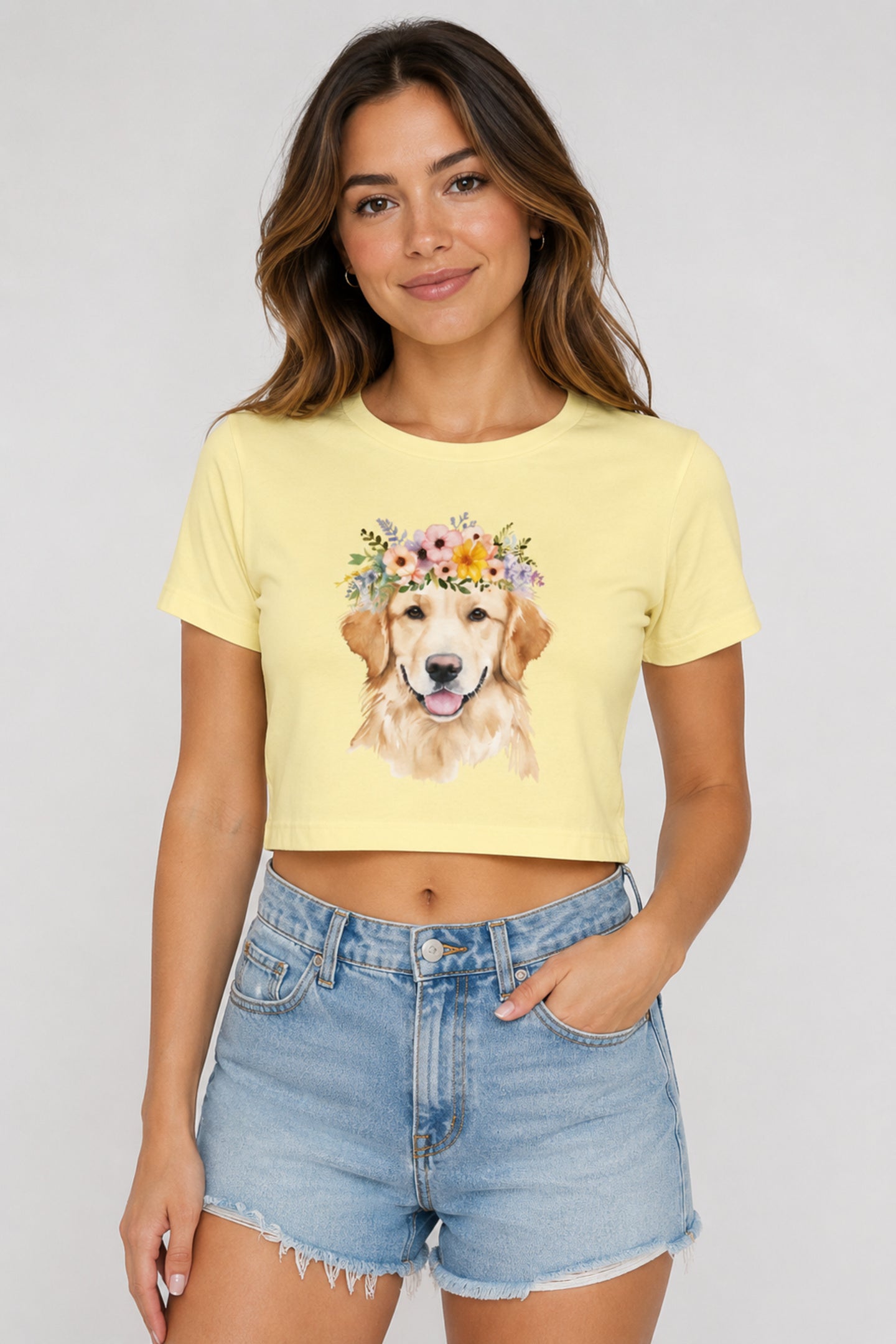 Crop Top (Women) - Golden Blooms (13 Colours)