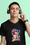 V Neck T-Shirt (Men) - Pawfectly Bright Hound (5 Colours)
