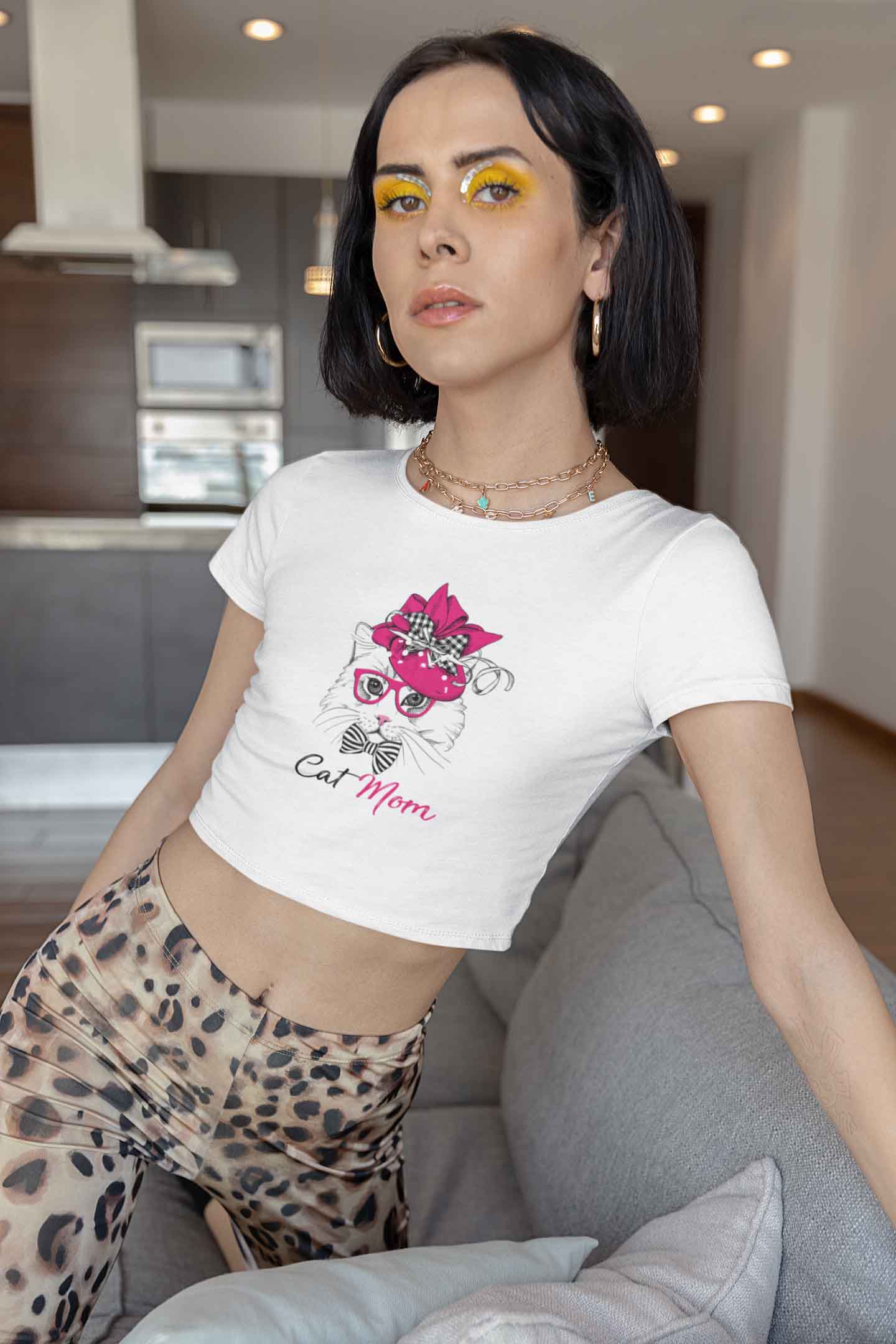 Crop Top (Women) - Meow-gnificent Cat Mom (8 Colours)