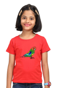 Round Neck T-Shirt (Girls) - Pretty Jandaya Parakeet (5 Colours)