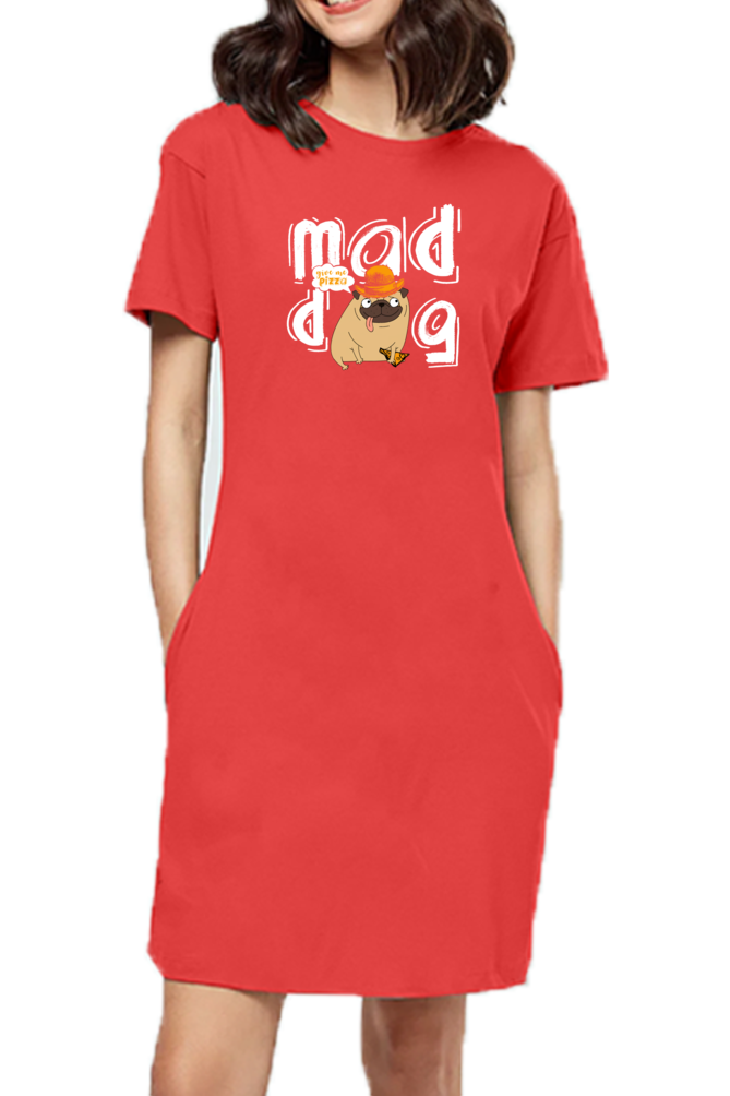 T-shirt Dress With Pockets - Pizza Pug (3 Colours)