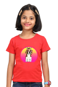 Round Neck T-Shirt (Girls) - Lil Miss Beagle (7 Colours)