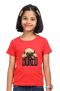 Round Neck T-Shirt (Girls) - Bored Pug Baby (4 Colours)