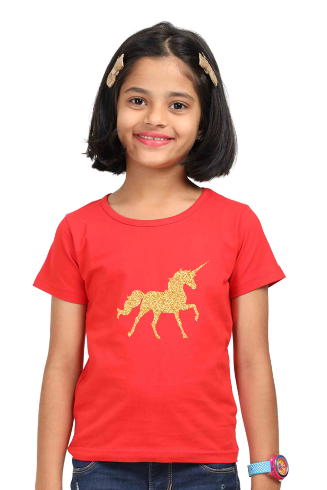 Round Neck T-Shirt (Girls) - Mystical Unicorn (6 Colours)