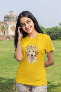 Round Neck T-Shirt (Women) - Golden Blooms (11 colours)
