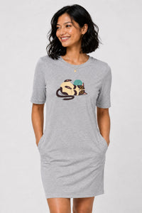 T-shirt Dress With Pockets - Clawful Nap (4 Colours) (Slim Fit)