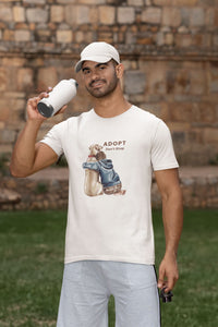 Round Neck T-Shirt (Men) - Adopt, Don't Shop (12 Colours)