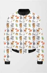 Bomber Jacket (Women) - Woodland Creatures