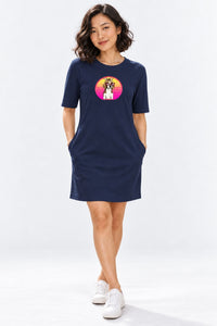 T-shirt Dress With Pockets - Lil Miss Beagle (6 Colours) (Slim Fit)