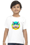 Round Neck T-Shirt (Boys) - Cat With Glasses (10 Colours)