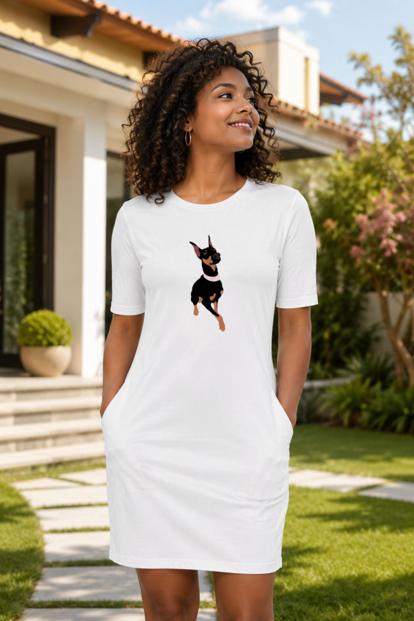 T-shirt Dress With Pockets - Graceful Guard (4 Colours) (Slim Fit)