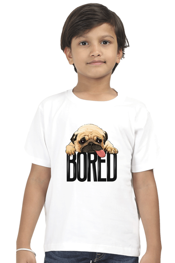 Round Neck T-Shirt (Boys) - Bored Pug Baby (10 Colours)