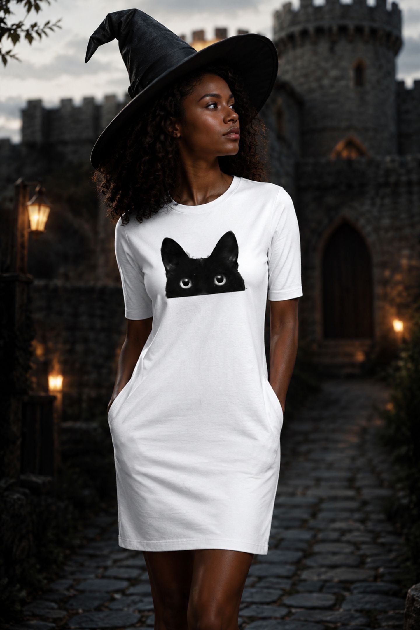 T-shirt Dress With Pockets - Everlasting Black (4 Colours) (Slim Fit)
