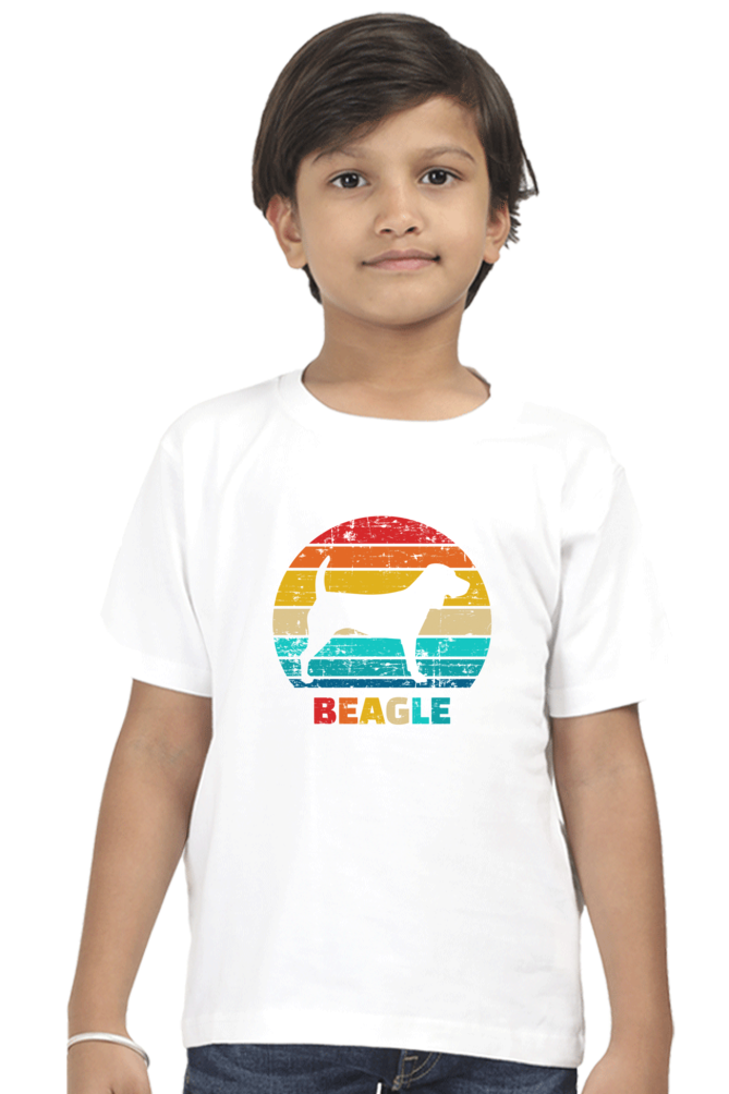 Round Neck T-Shirt (Boys) - Beagle Sunset (10 Colours)