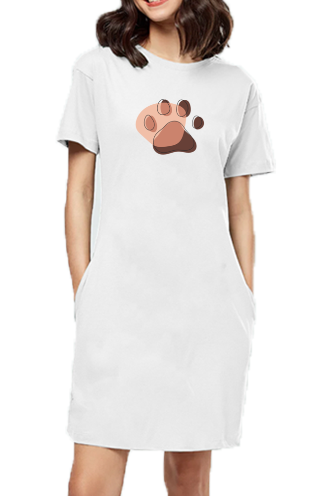 T-shirt Dress With Pockets - Pawsitive Vibes (4 Colours)