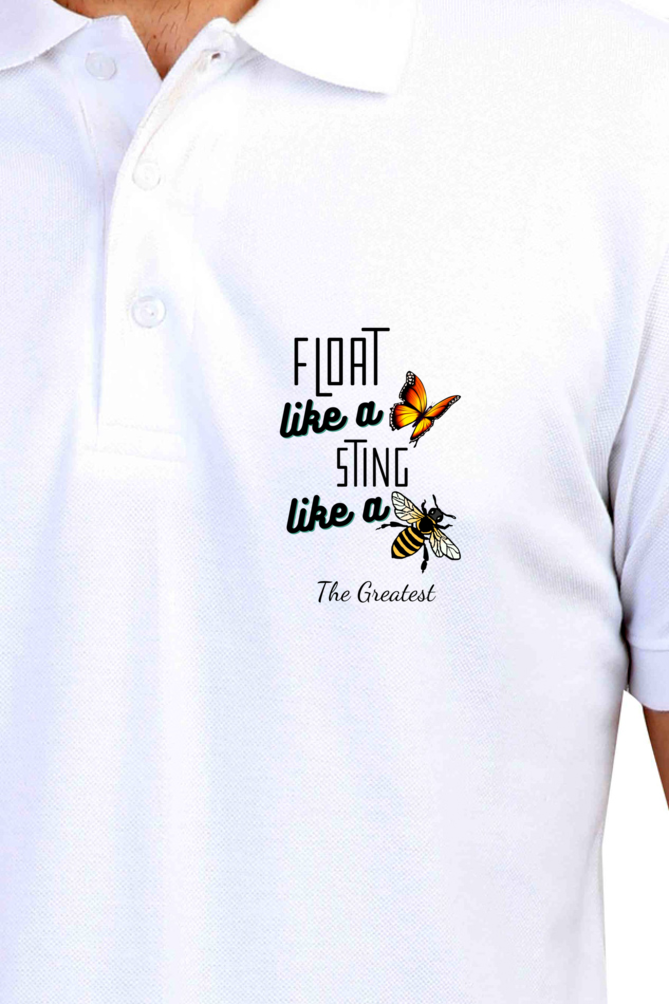 [Sale] Polo Neck T-Shirt (Men) - Bee The Greatest - White - XXL