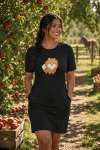 T-shirt Dress With Pockets - Floofy Pom Pom (6 Colours) (Slim Fit)
