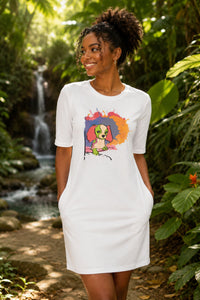 T-shirt Dress With Pockets - Cavalier King Charles Spaniel (4 Colours) (Slim Fit)