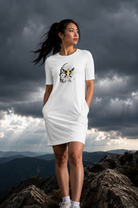 T-shirt Dress With Pockets - Fearless Gaze (4 Colours) (Slim Fit)