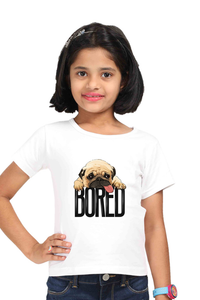 Round Neck T-Shirt (Girls) - Bored Pug Baby (4 Colours)