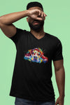 V Neck T-Shirt (Men) - Droopy Dog Eyes (6 Colours)