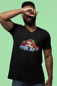 V Neck T-Shirt (Men) - Droopy Dog Eyes (6 Colours)