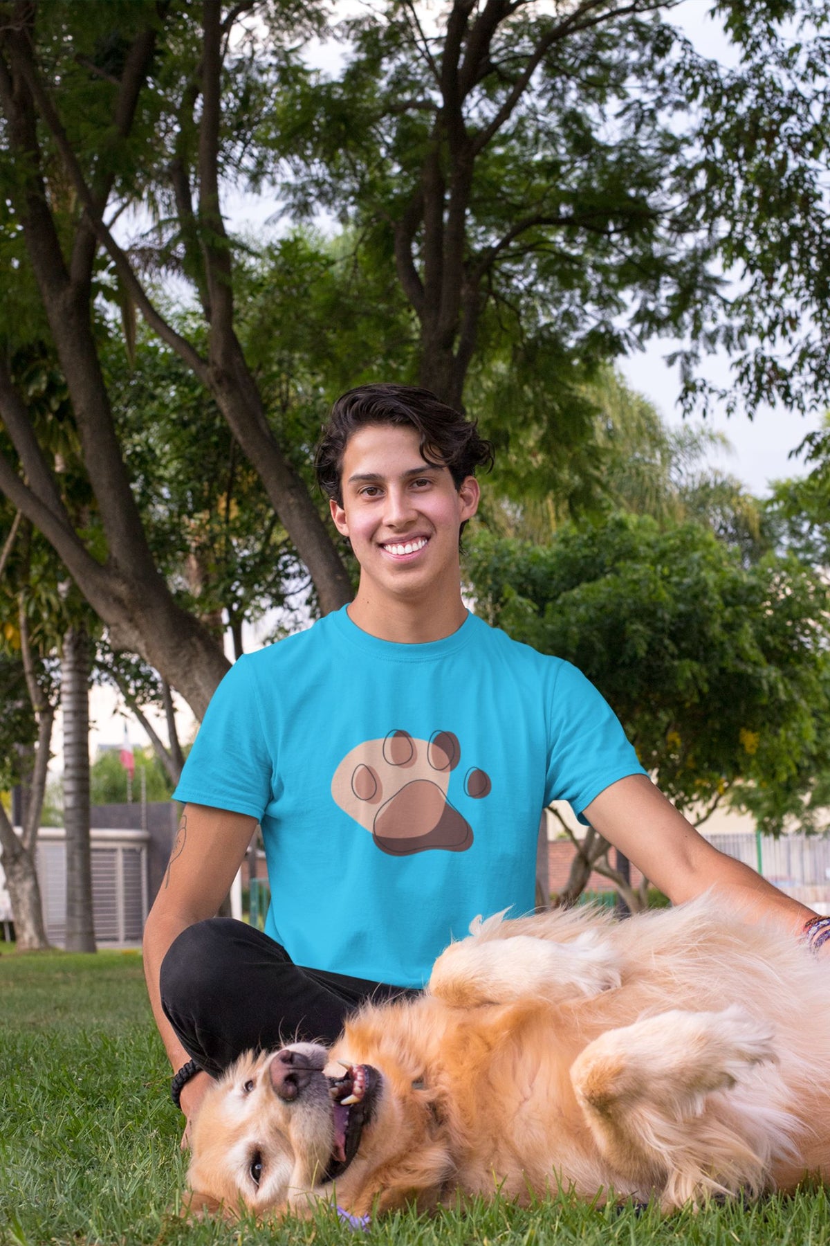 Round Neck T-Shirt (Men) - Pawsitive Vibes (12 Colours)