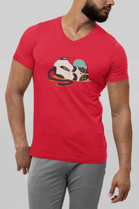 V Neck T-Shirt (Men) - Clawful Nap (4 Colours)