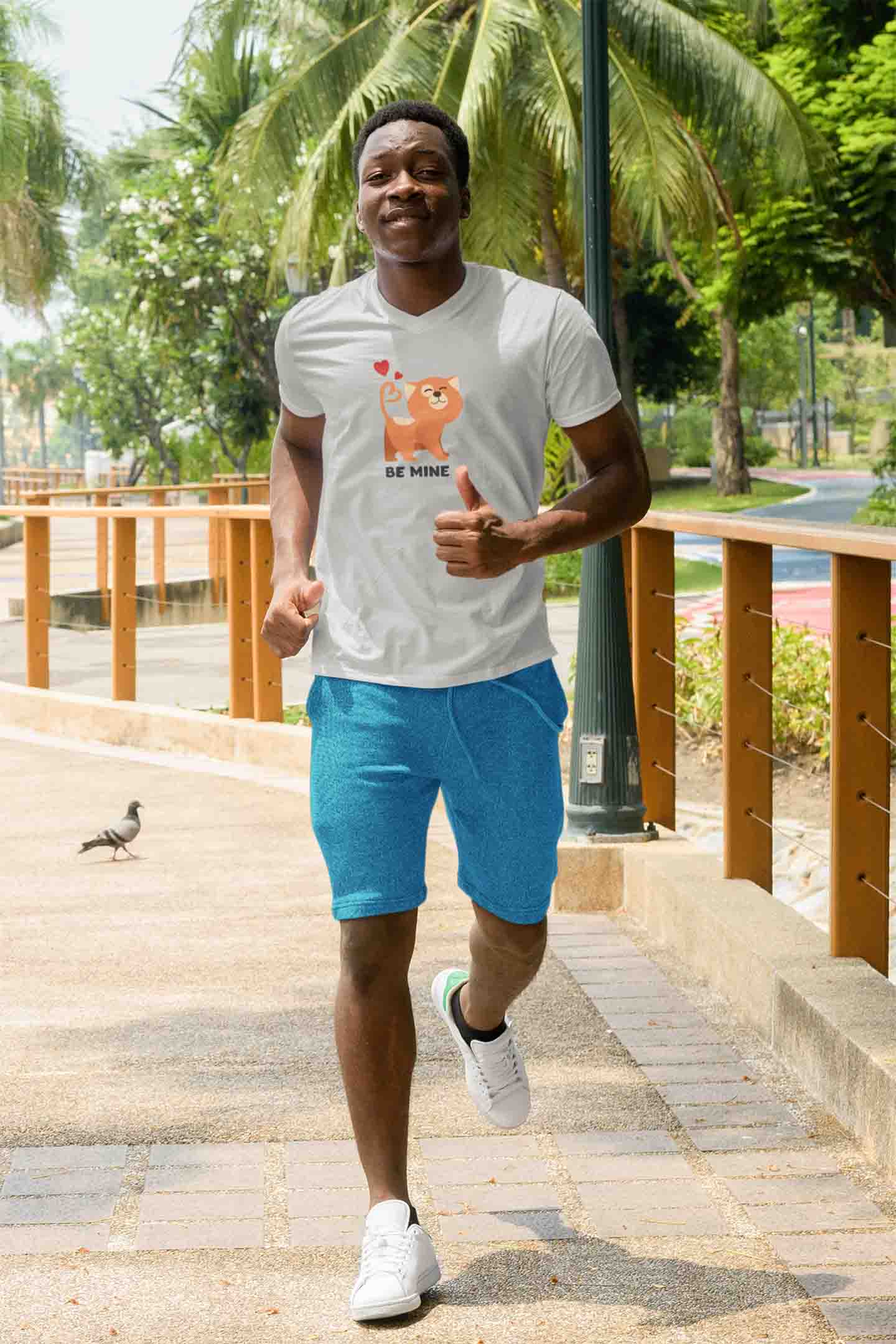 V Neck T-Shirt (Men) - Be Mine Valentine (2 Colours)