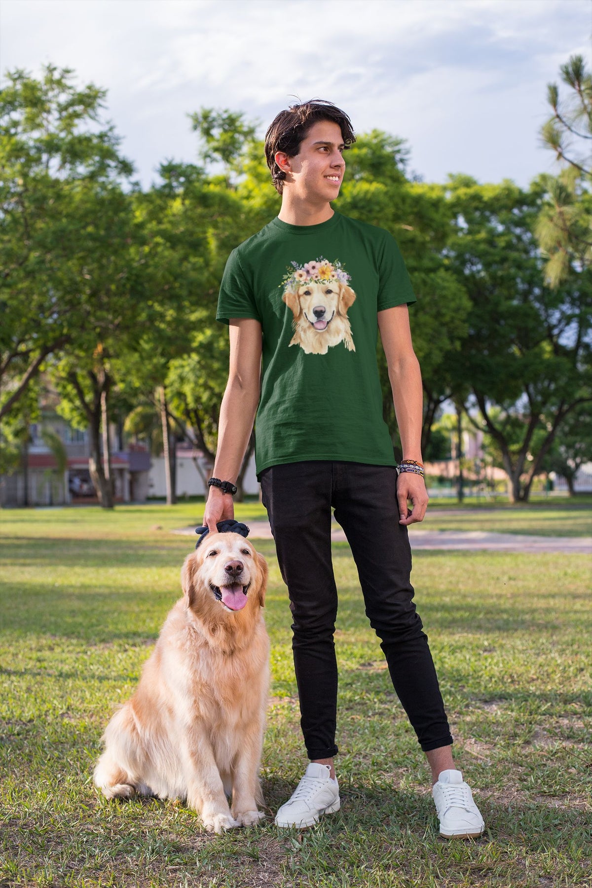 Round Neck T-Shirt (Men) - Golden Blooms (12 Colours)