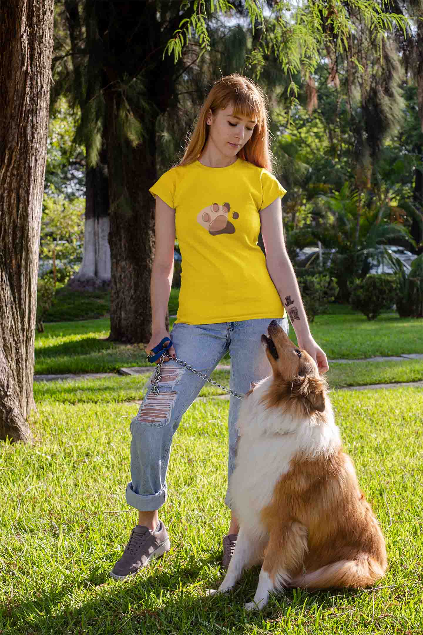 Round Neck T-Shirt (Women) - Pawsitive Vibes (11 colours)