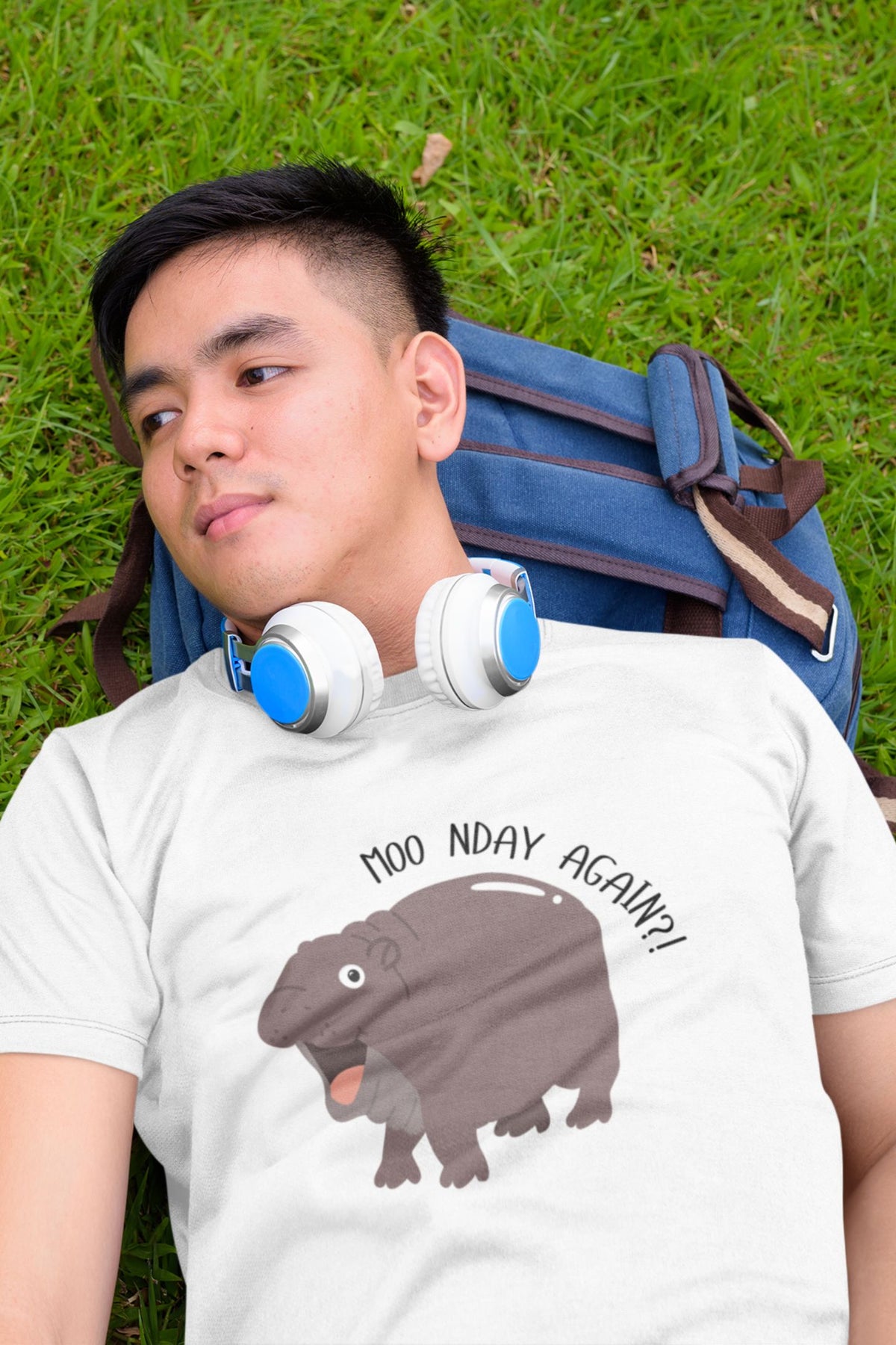 Round Neck T-Shirt (Men) - Moo Nday Vibes (10 Colours)