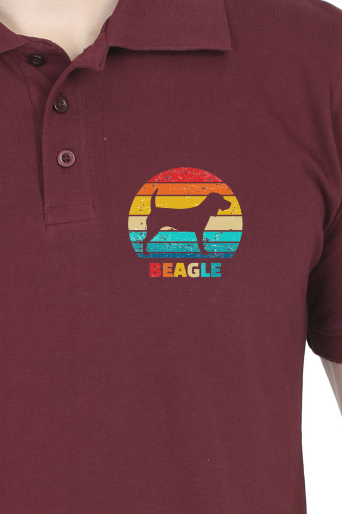 Polo Neck T-Shirt (Men) - Beagle Sunset (6 Colours)