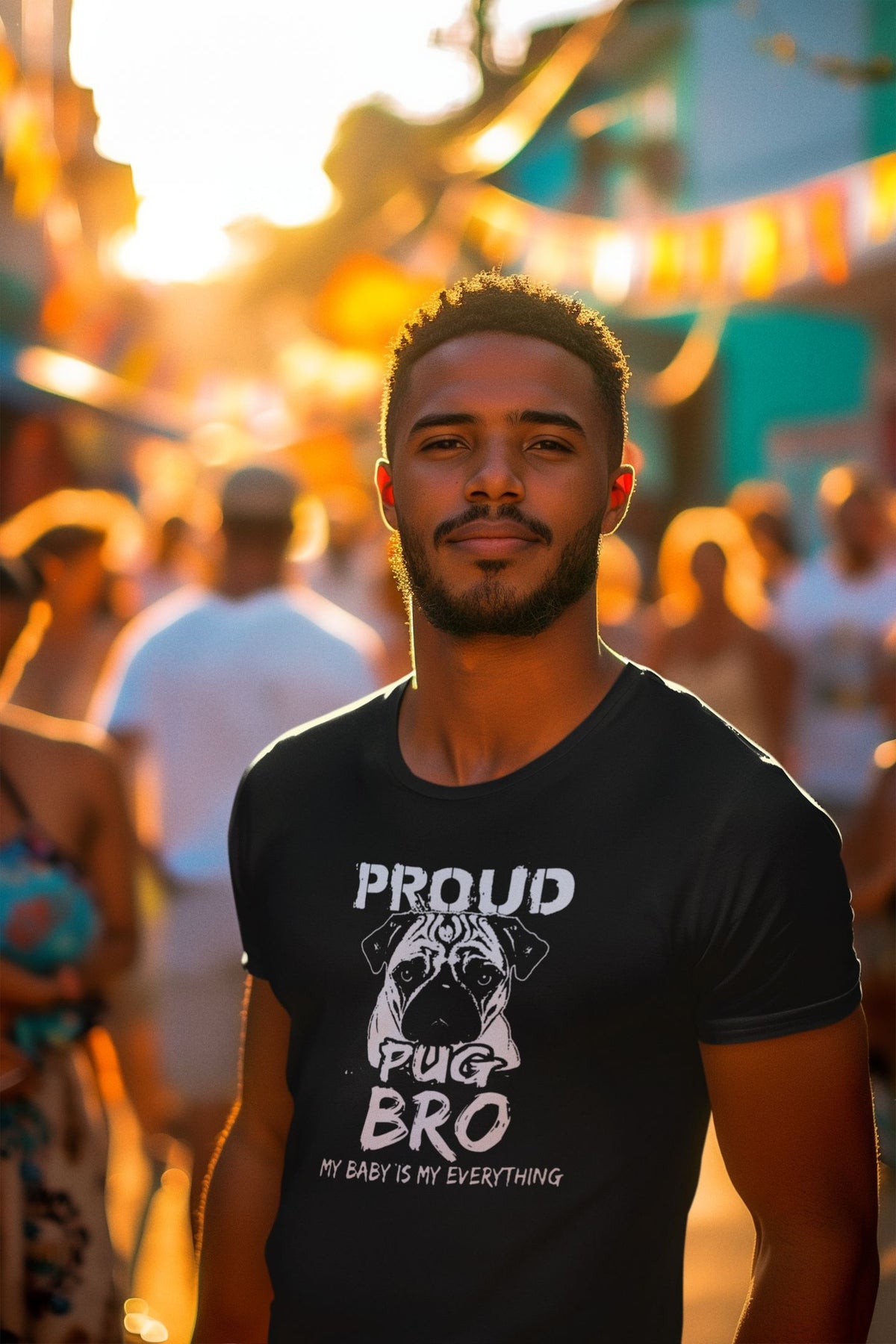 Round Neck T-Shirt (Men) - Proud Pug Bro (10 Colours)