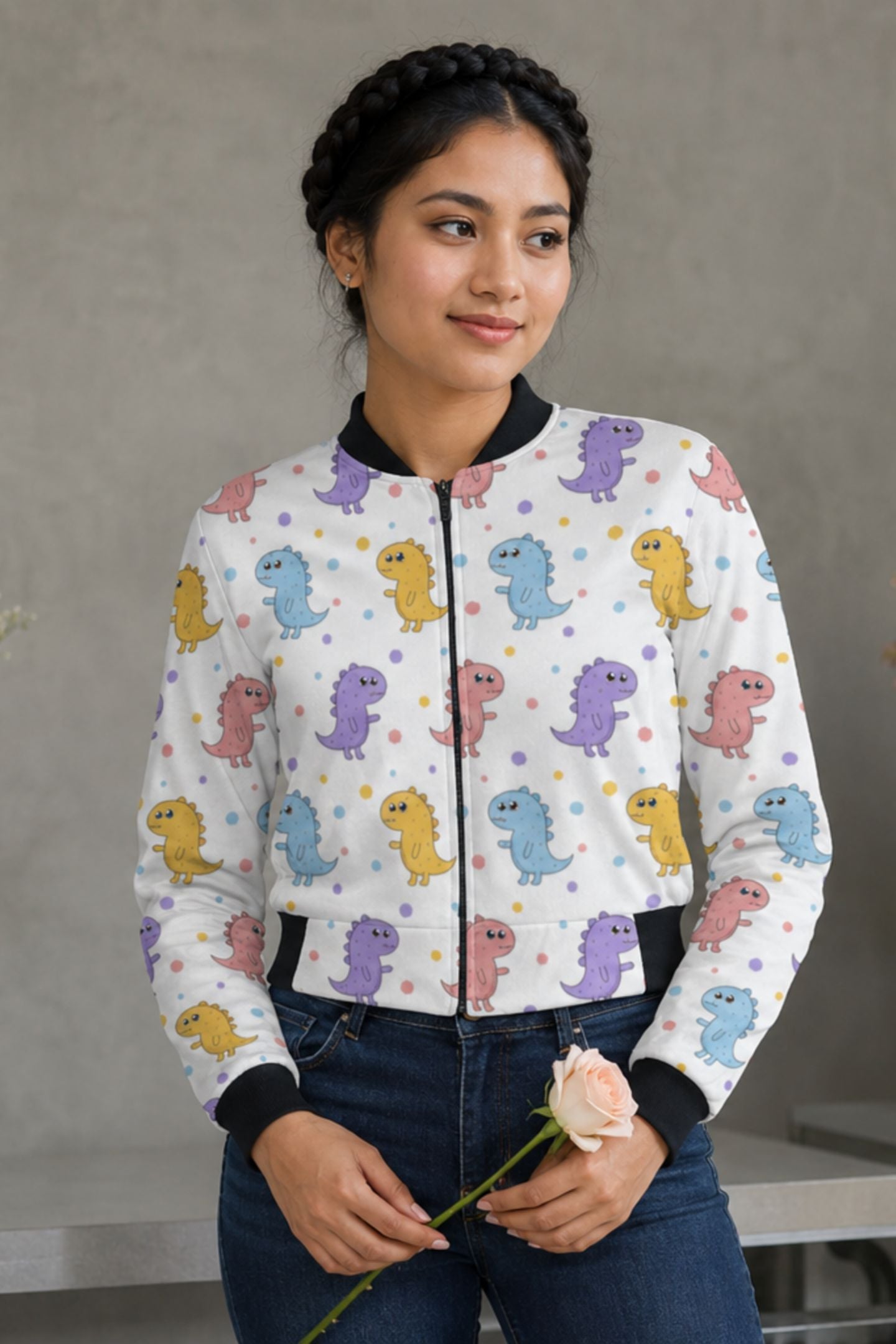Bomber Jacket (Women) - Dino Cuties